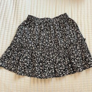SHEIN Black and White Floral Skirt